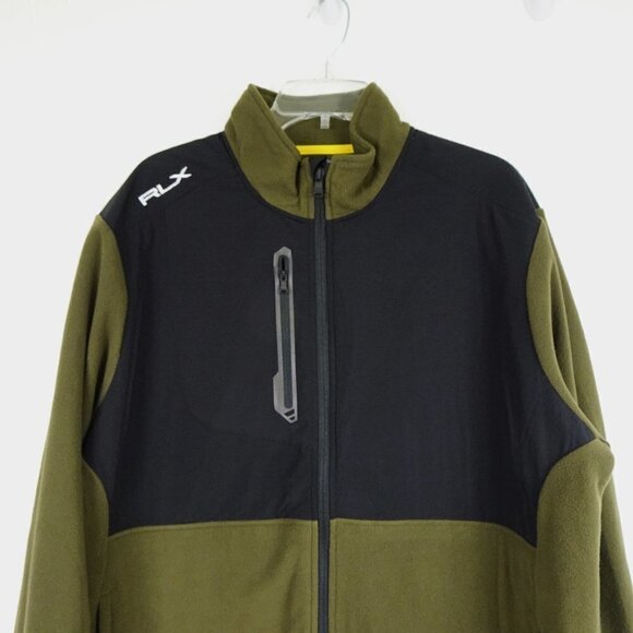 RLX Ralph Lauren Full Zip Jacket Men's Size 2XL Green Black Fleece - Picture 2 of 9